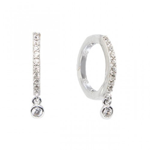 Boucles d'oreilles en argent et cz 20mm, SIM30-5